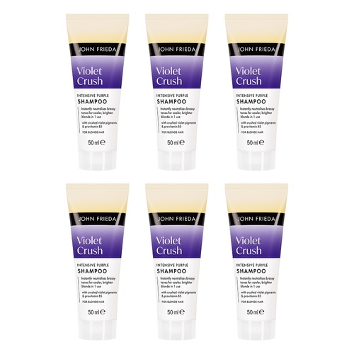 John Frieda Violet Crush Intensive Purple Shampoo 50mL Pack of 6