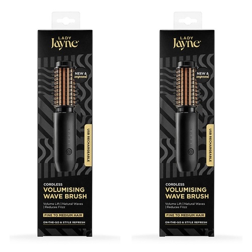 Lady Jayne Rechargeable Volumising Wave Brush Pack of 2