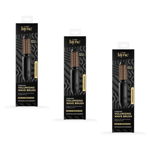 Lady Jayne Rechargeable Volumising Wave Brush Pack of 3