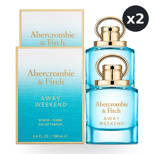 Abercrombie & Fitch Away Weekend for Women Eau De Parfum EDP 100ml Spray Pack of 2