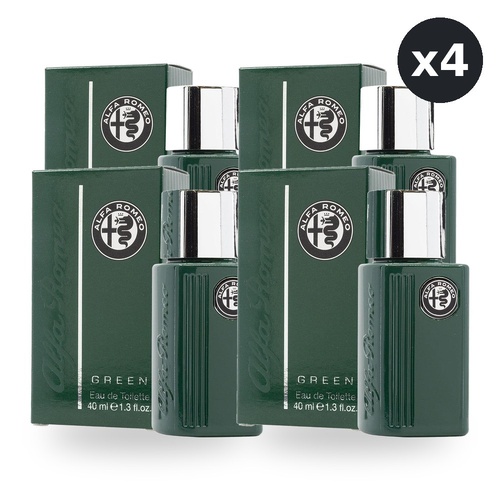 Alfa Romeo Green Eau De Toilette EDT 40ml Spray Pack of 4
