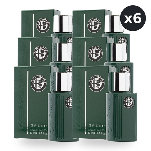 Alfa Romeo Green Eau De Toilette EDT 40ml Spray Pack of 6