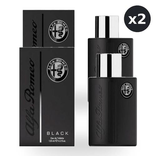 Alfa Romeo Black Eau De Toilette EDT 125ml Spray Pack of 2