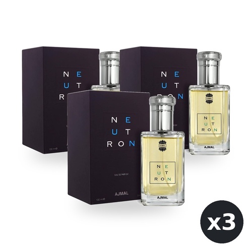 Ajmal Neutron for Men Eau De Parfum EDP 100ml Pack of 3