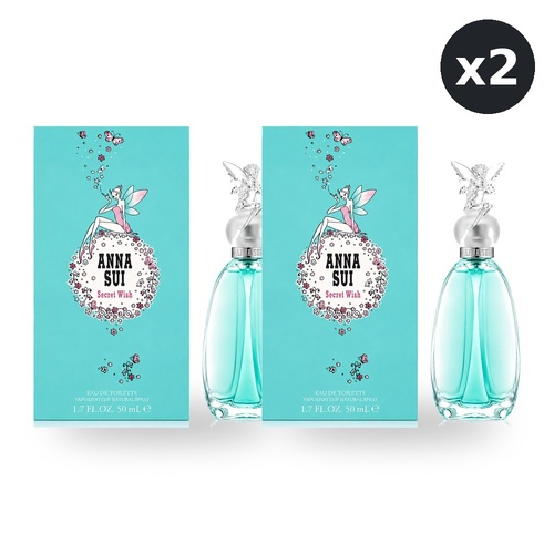 Anna Sui Secret Wish Eau De Toilette EDT Spray 75ml Pack of 2