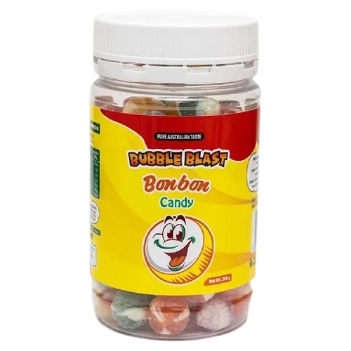 Bubble Blast Bonbon Fruity Flavour Candy Jar 250g Australian Made Sweets