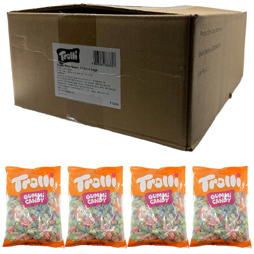 Trolli Sour Bears Candy Lollies Sweets Bulk 4 x 2kg Packs