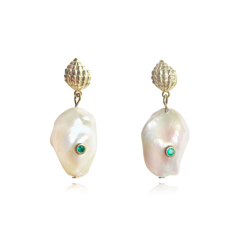 Culturesse Mediterranean Baroque Pearl Drop Earrings (Imperfect)