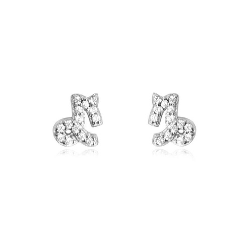 Culturesse Capricorn Artisan Zirconia Pavé Stud Earrings (Silver)