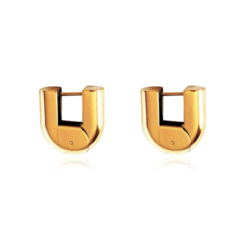 Culturesse Luma Solid U Huggie Earrings (Gold)