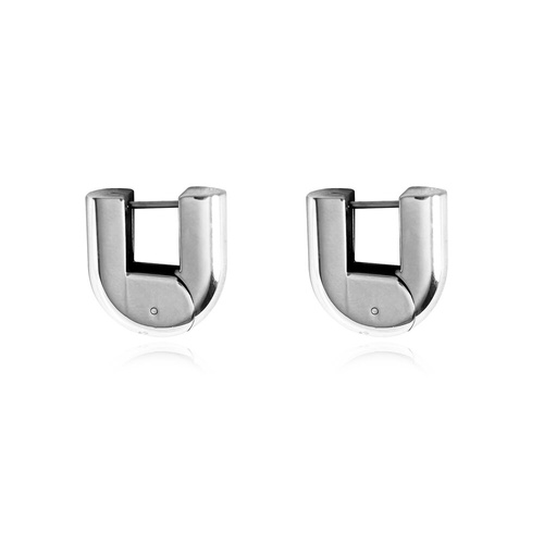 Culturesse Luma Solid U Huggie Earrings (Silver)