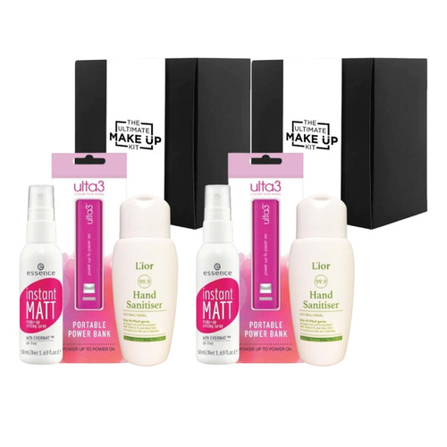 The Ultimate Make Up Kit Bon Voyage Set Setting Spray, Sanitizer, Power Bank 2x 1 Kit