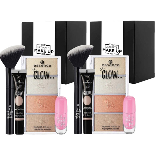 The Ultimate Make Up Kit Glimmer Edition for Face Highlights and Nails Essence 2x 1 Kit