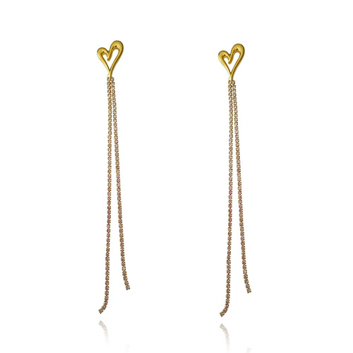 Culturesse Lucian Gold Heart String Earrings