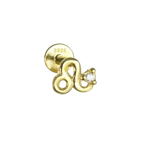 Culturesse Leo Helix Screw Back Earring (Gold Single Piece)