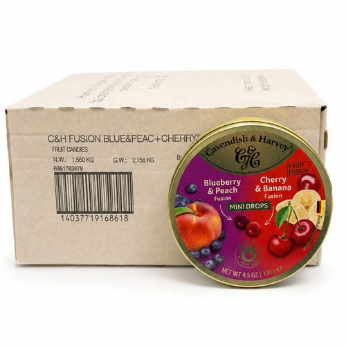 Cavendish & Harvey Mini Drops Blueberry Peach Cherry Banana 130g 12 Pack