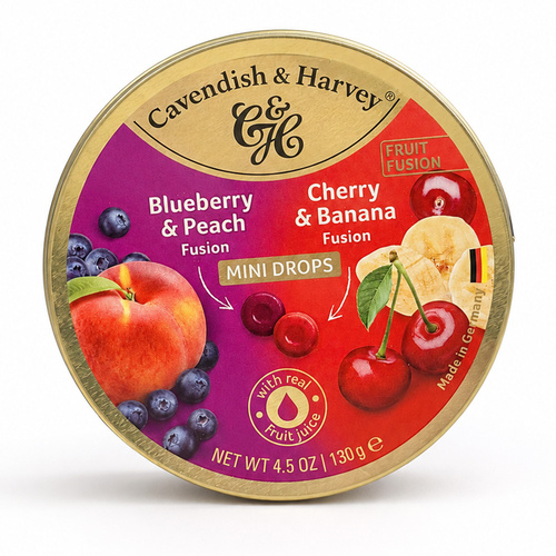 Cavendish & Harvey Mini Drops Blueberry Peach Cherry Banana 130g