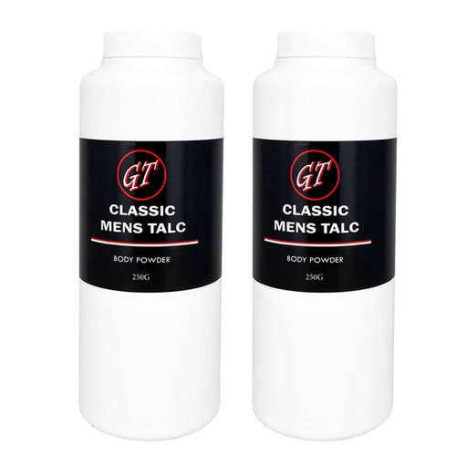 GT Mens 2 Pack 250g Classic Menthol Talc Powder for Men