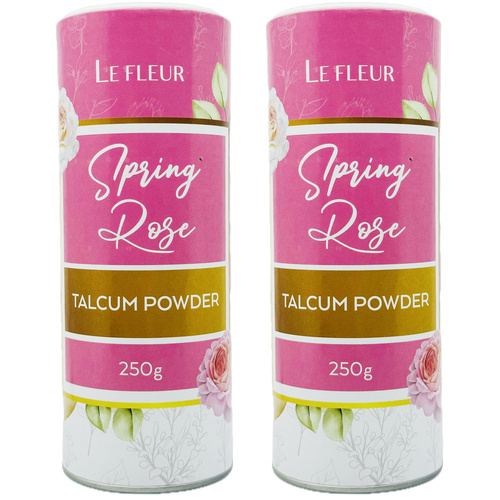 Le Fleur Spring Rose Luxury Talcum Powder 2 x 250g