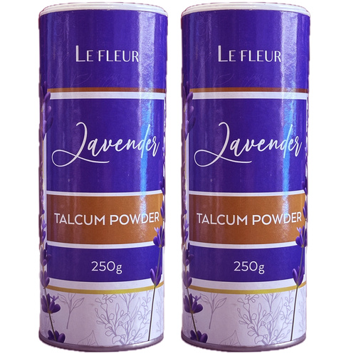 Le Fleur Fresh Lavender Luxury Talcum Powder 250g 2 Pack