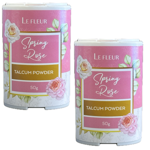 Le Fleur Spring Rose Luxury Talc Powder 2 x 50g Floral Scent