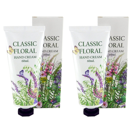 Classic Floral Hand Cream 60ml 2 Pack Nourishing Fast Absorbing