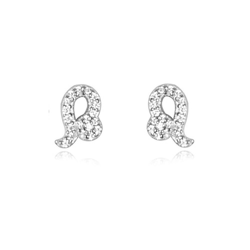 Culturesse Leo Artisan Zirconia Pavé Stud Earrings (Silver)