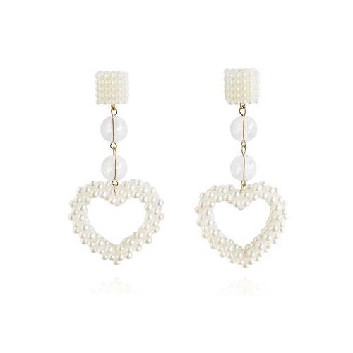 Culturesse Iris Pearly Heart Drop Earrings