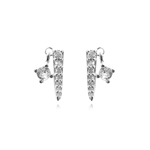 Culturesse Crisann Diamante Spike Stud Earrings (Silver)