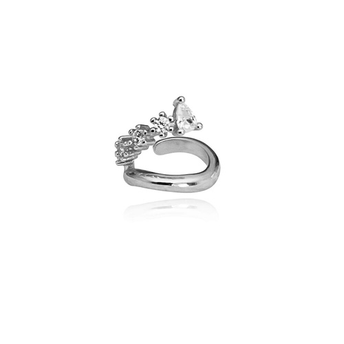 Culturesse Bente Artisan Diamante Cuff Earring (Silver)