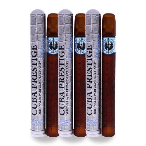 Cuba Prestige Platinum Eau De Toilette EDT 35ml Spray Pack of 3