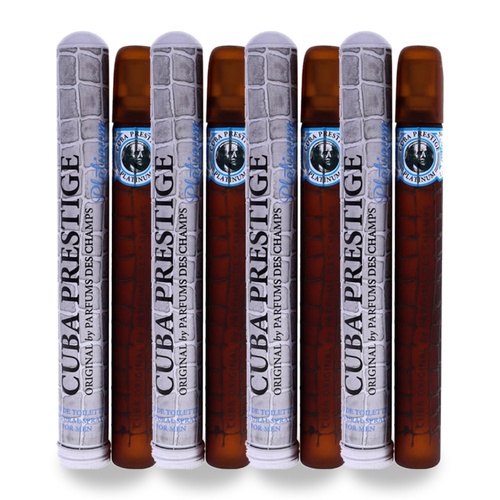 Cuba Prestige Platinum Eau De Toilette EDT 35ml Spray Pack of 4