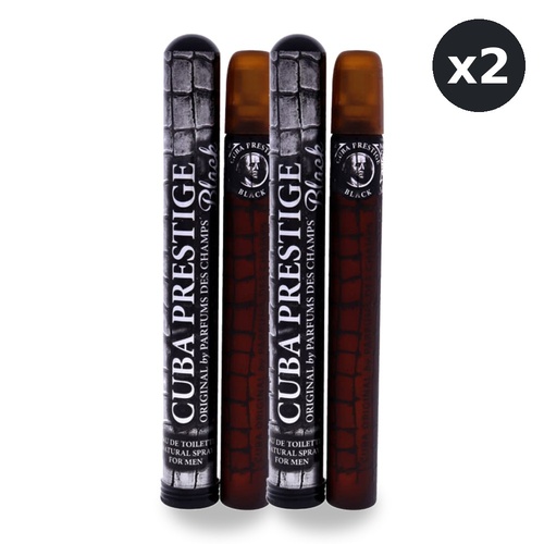 Cuba Prestige Black Eau De Toilette EDT 35ml Spray Pack of 2