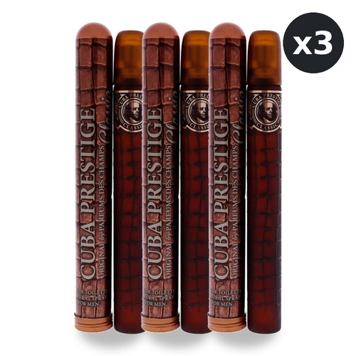 Cuba Prestige Classic Eau De Toilette EDT 35ml Spray Pack of 3