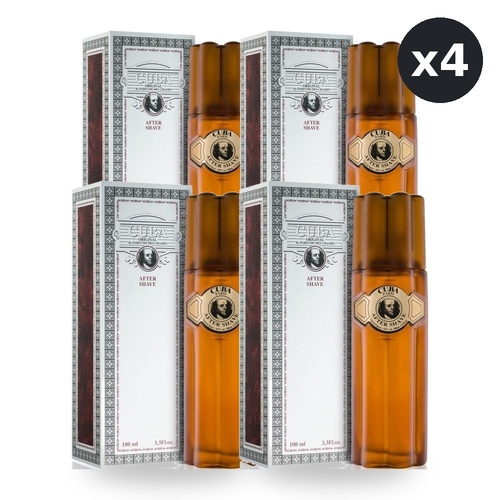 Cuba Gold Aftershave 100ml Pack of 4
