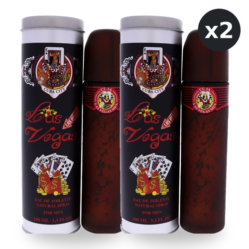 Cuba City Las Vegas Eau De Toilette EDT 100ml Spray Pack of 2