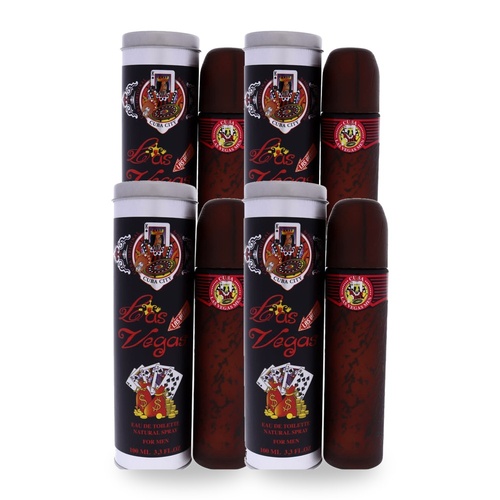 Cuba City Las Vegas Eau De Toilette EDT 100ml Spray Pack of 4