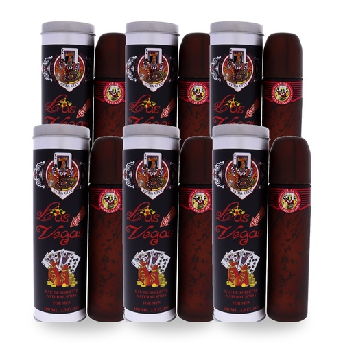 Cuba City Las Vegas Eau De Toilette EDT 100ml Spray Pack of 6