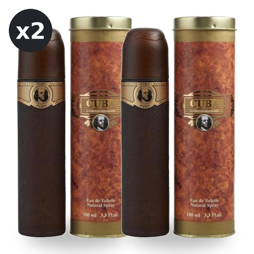 Cuba Gold Eau De Toilette EDT 100ml Spray Pack of 2