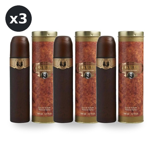 Cuba Gold Eau De Toilette EDT 100ml Spray Pack of 3