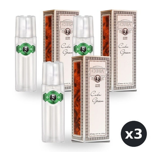 Cuba Green After Shave 100ml Pack of 3