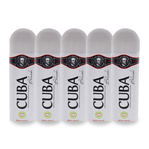 Cuba Black Body Spray 200ml Pack of 5