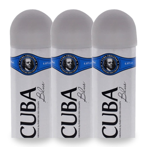 Cuba Blue Body Spray 200ml Pack of 3