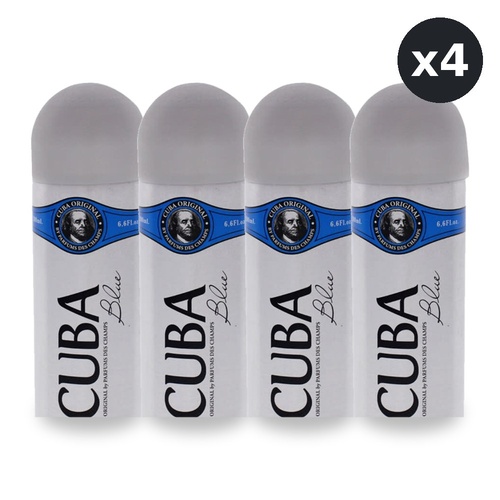 Cuba Blue Body Spray 200ml Pack of 4