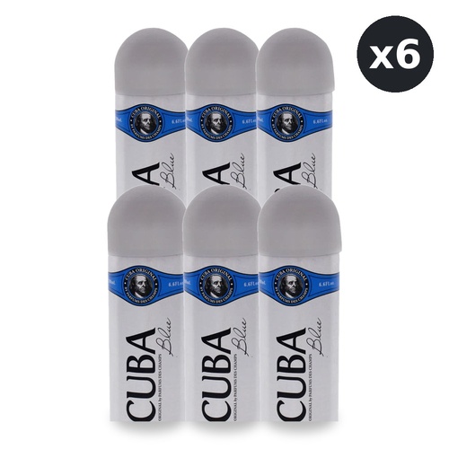 Cuba Blue Body Spray 200ml Pack of 6