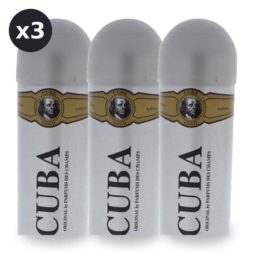 Cuba Gold Body Spray 200ml Pack of 3