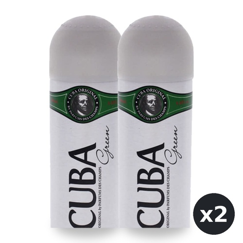 Cuba Green Body Spray 200ml Pack of 2