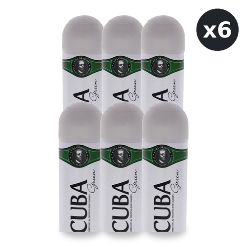 Cuba Green Body Spray 200ml Pack of 6