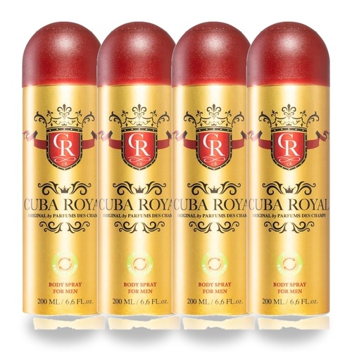 Cuba Royal Body Spray 200ml Pack of 4