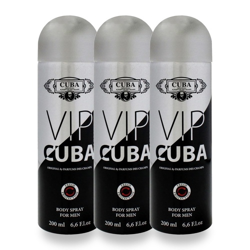 Cuba Vip Body Spray 200ml Pack of 3